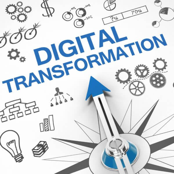 diagram with arrow pointing to digital transformation