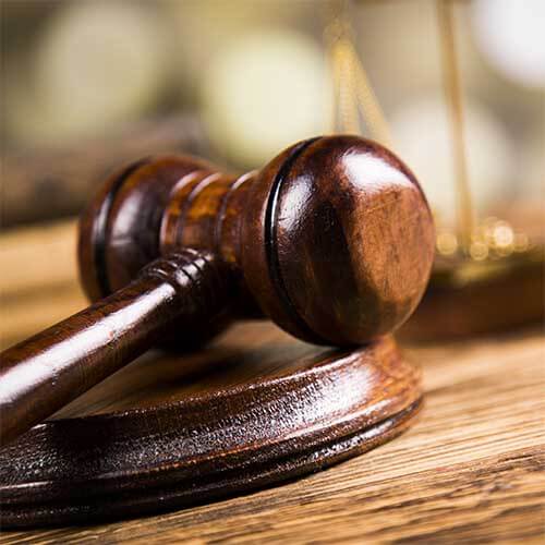 court of law with gavel
