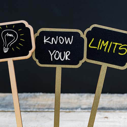 signs showing know your limits concept