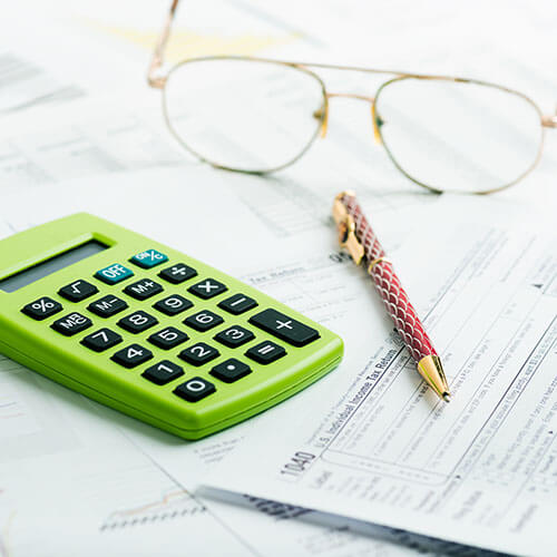 Calculator on tax forms