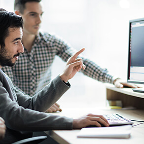 IT consultants working at computer