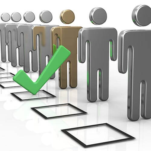 check boxes next to people images