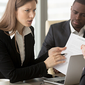Businesswoman holding contract