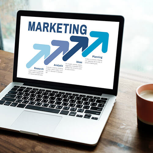 marketing on computer screen