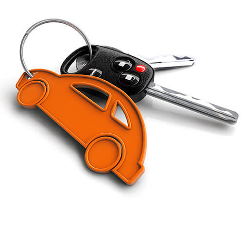orange car and keys