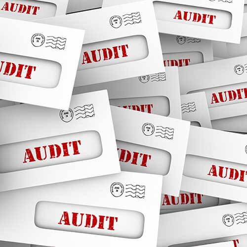 Audit letters in pile