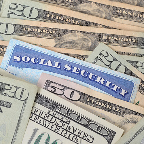 social security card with money