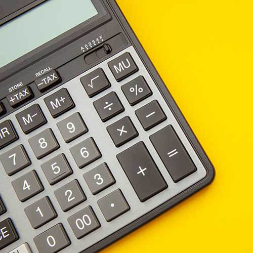 calculator on yellow background