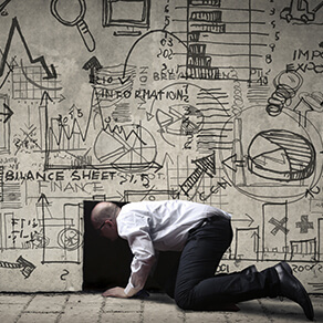 Man looking for hidden assets