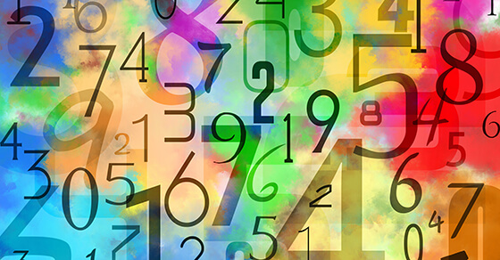 numbers on colored background